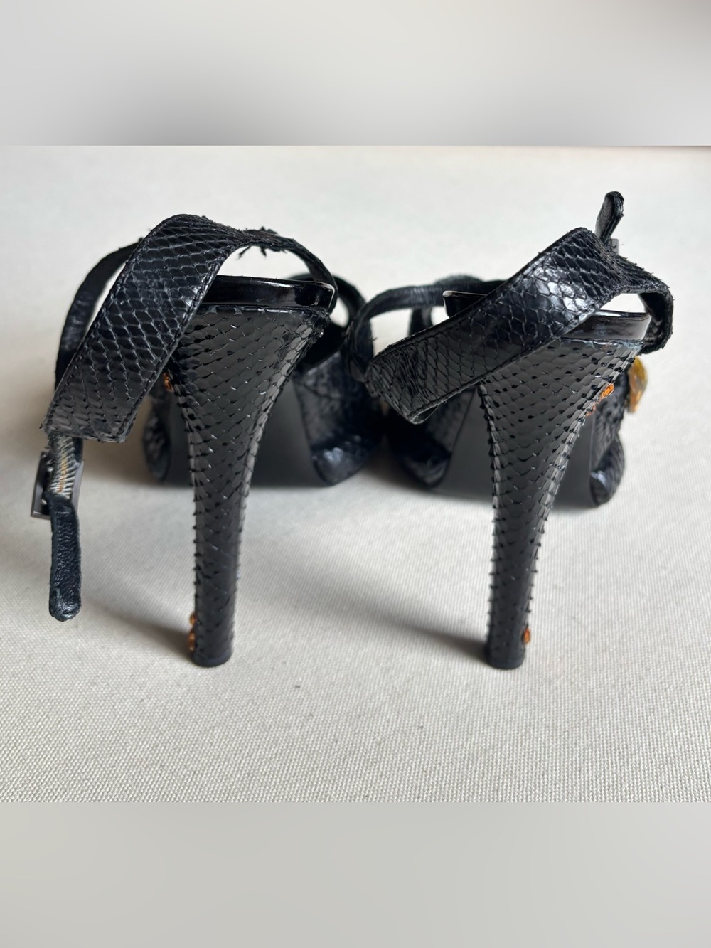 FENDI Python Bubble Platform Heels with Custom Gem Embellishments -40 - Picture 5 of 10
